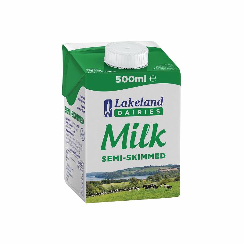 UHT Lakeland Semi Skimmed Milk 500ml