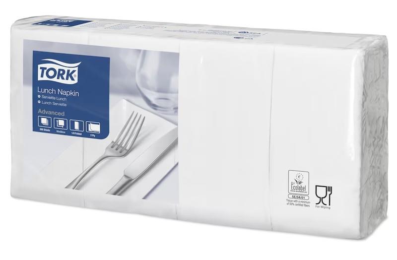 Tork White 2ply 8-Fold Napkins