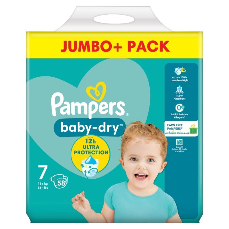 Pampers Baby-Dry Size 7, 58 Nappies