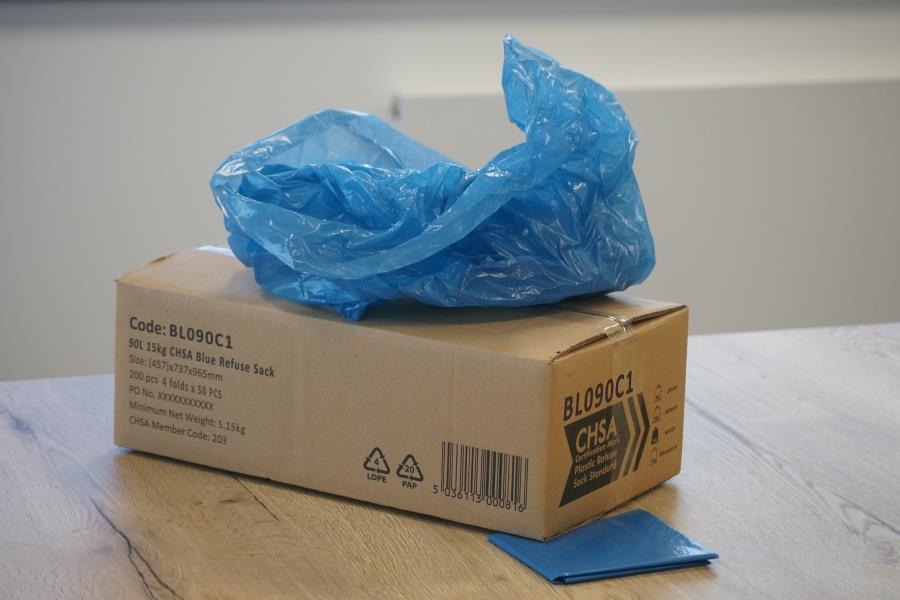 Heavy Duty CHSA Blue Refuse Sacks 15kg