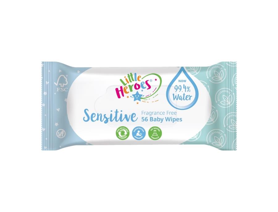 Little Heroes Biodegradable Baby Wipes 56's