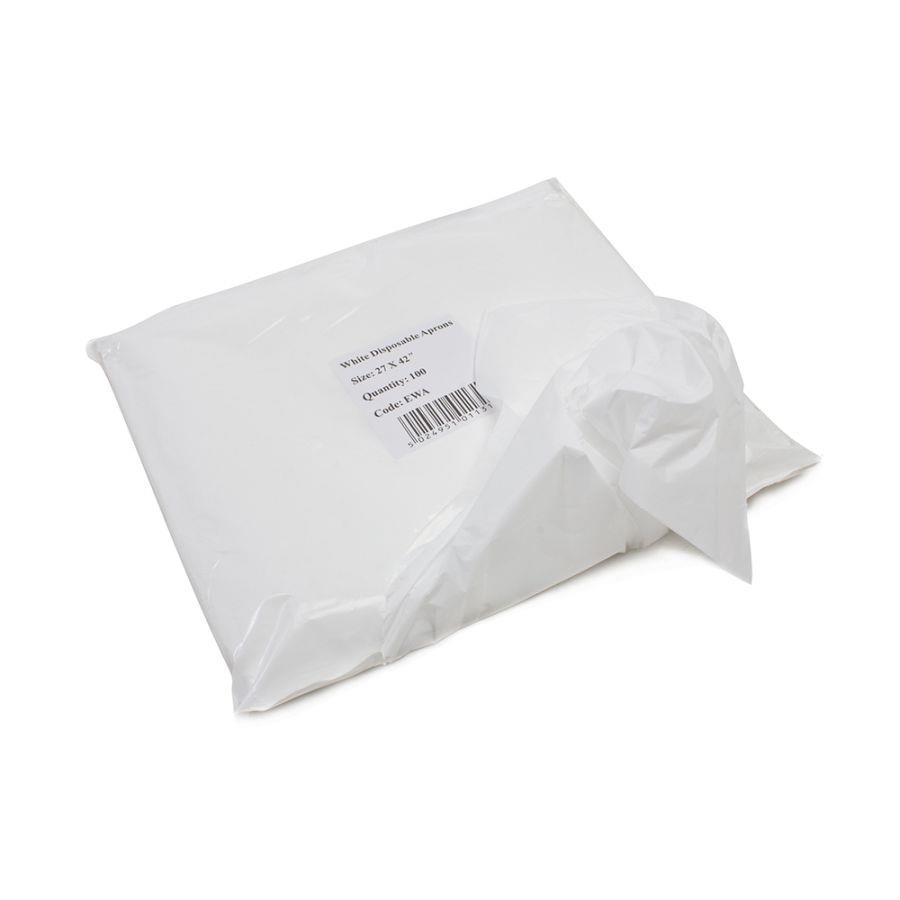 Disposable White Poly Aprons - CPD Direct