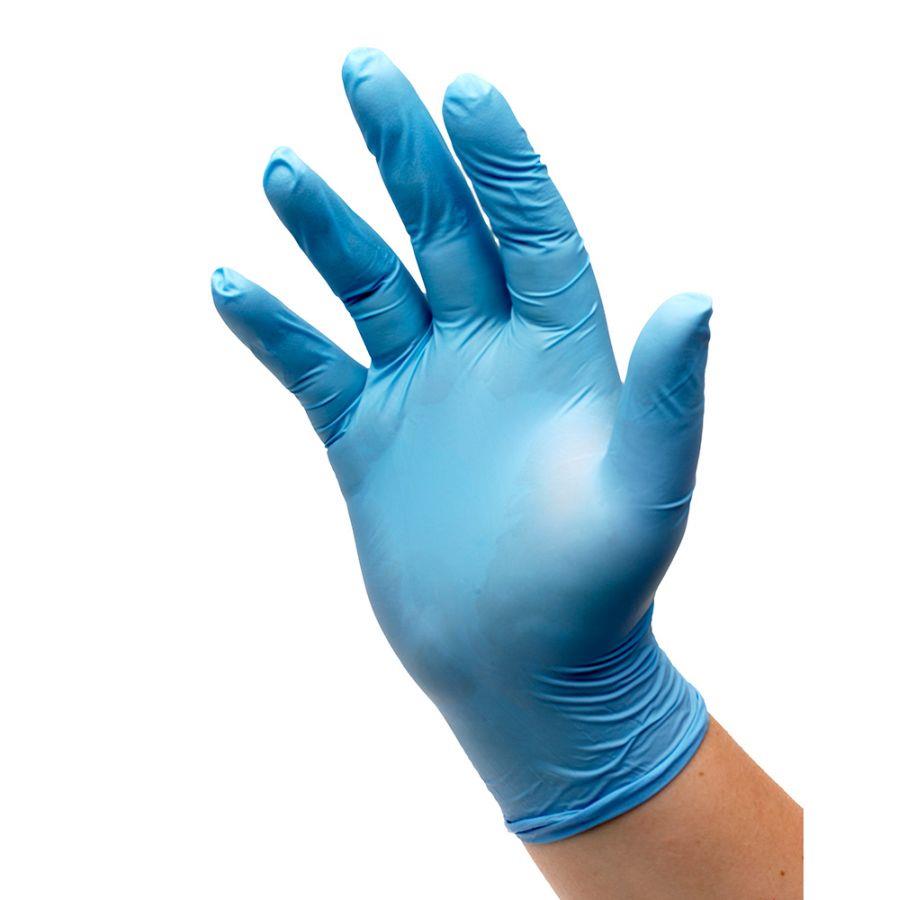 Blue Vinyl Powdered Gloves Medium