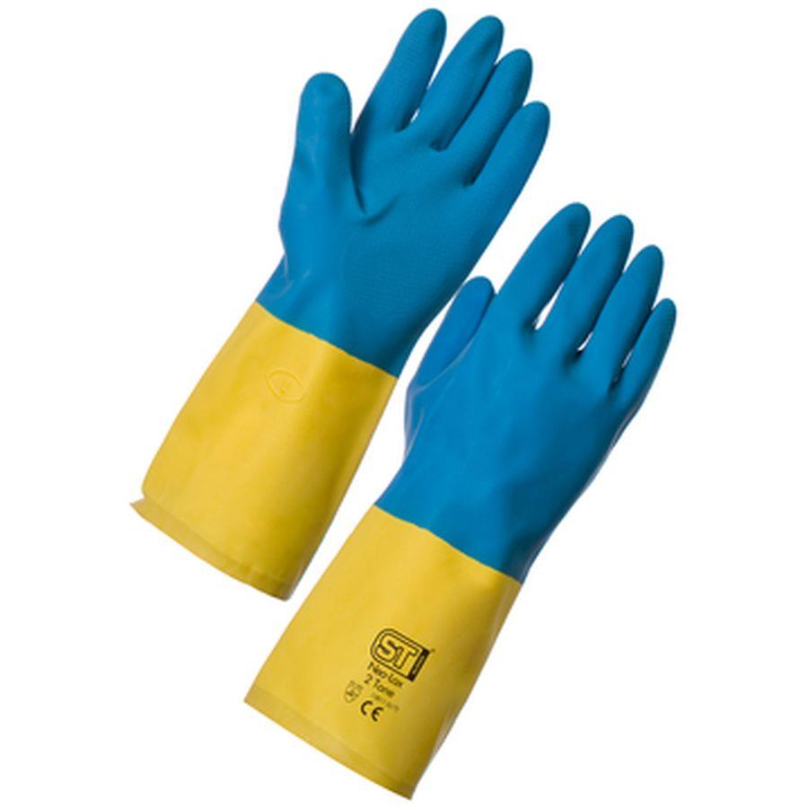 Bi-Coloured Heavy-Weight Glove  - Yellow & Blue