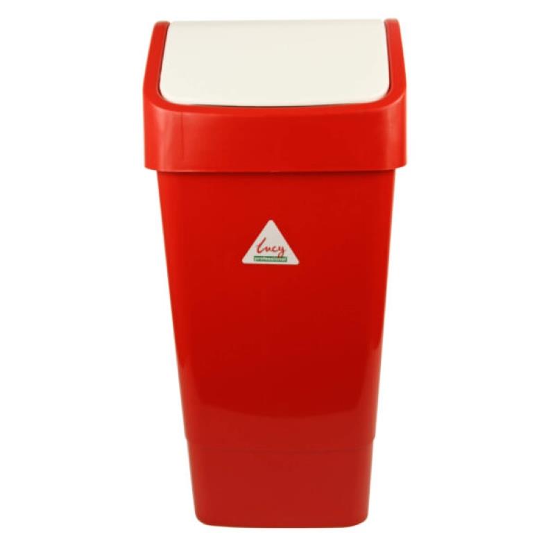 Lucy Swing Top Bin Red 50ltr