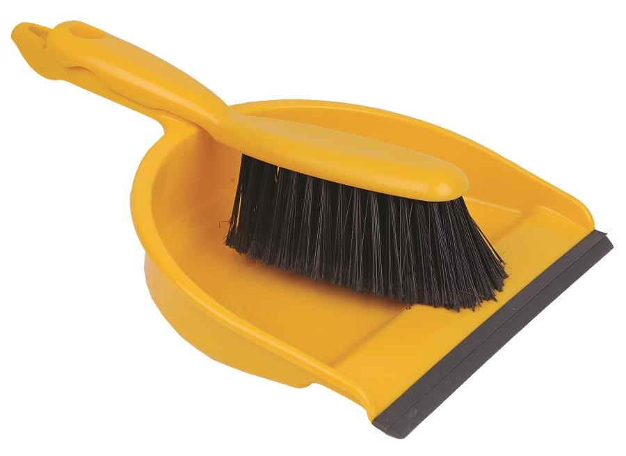 Soft Bristle Dust Pan & Brush Set Yellow