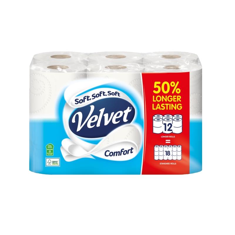 Velvet Comfort Toilet Rolls 12's